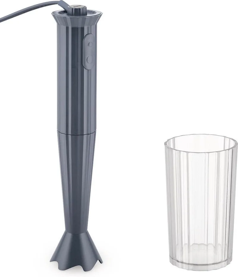 Staafmixer Plissé - 2 standen - Michele de Lucchi - MDL10 G van Alessi in Grijs – productfoto