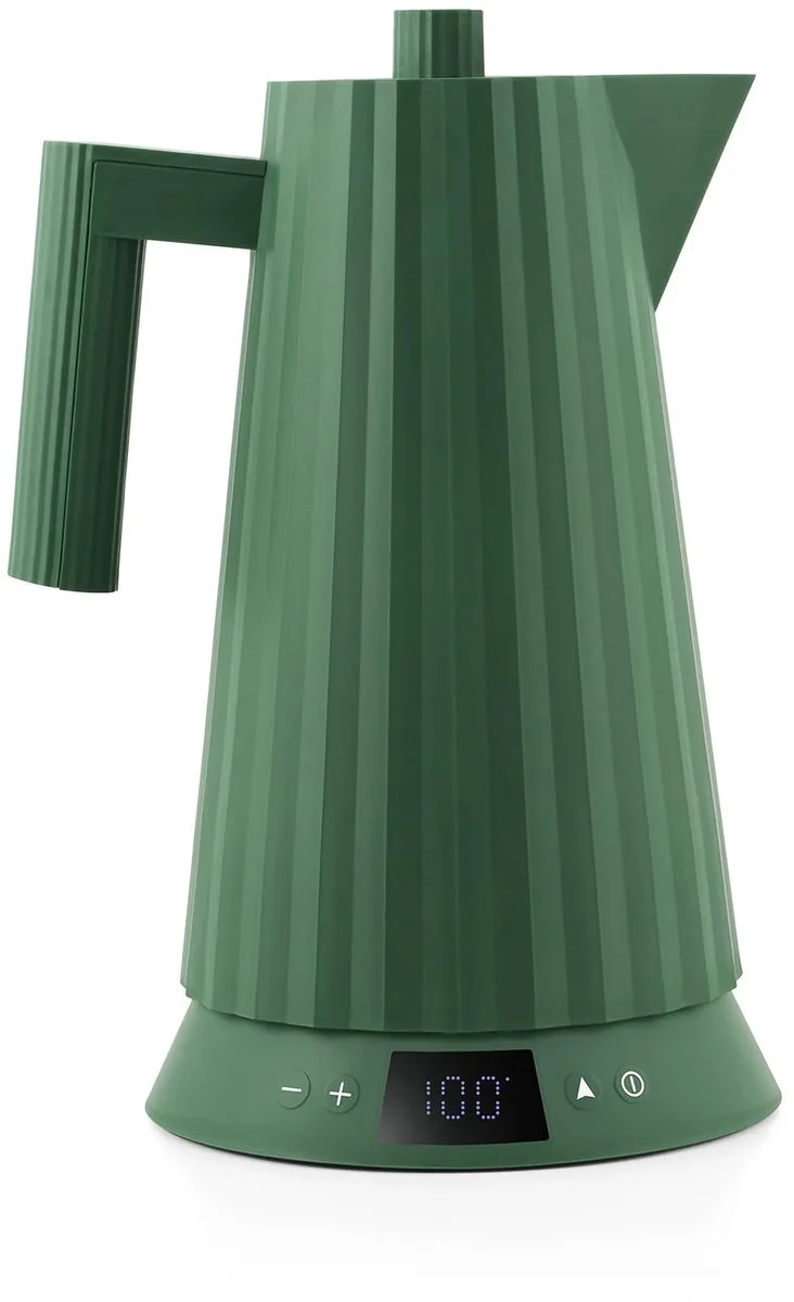 Waterkoker Plissé met Temperatuurinstelling - 1.7 liter - 1850 W - Michelle De Lucchi - MDL21 GR von Alessi in Grün – Produktfoto