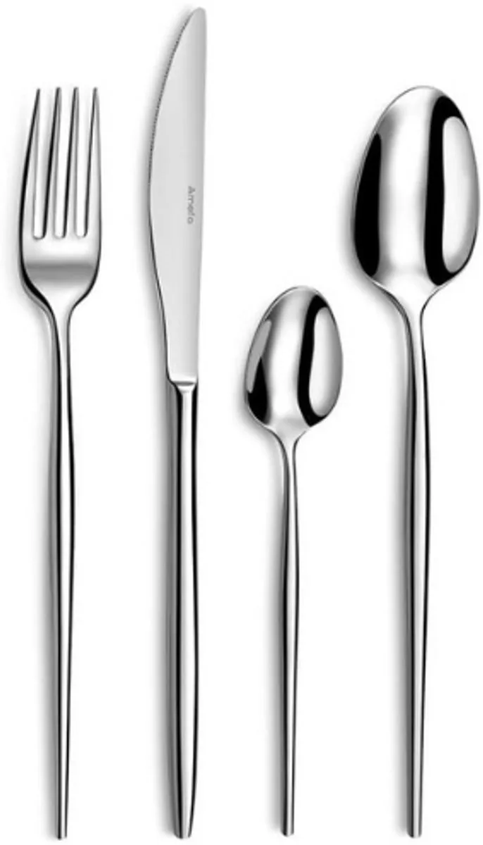 24-Delige Bestekset Voor 6 Personen - Roestvrij Staal Bestekset - Luxe Eetset Voor Thuis En Keuken - Modern Design by Amefa in Silver – product photo