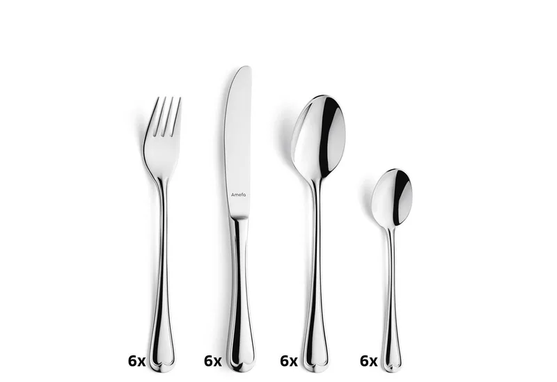 6 persoons - 24-delige Bestekset - Voor 6 personen - Zilver-Mailorderbox- Hoogwaardig 18/10 chroomnikkelstaal by Amefa in Elegance – product photo 4 of 5