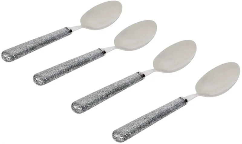 Amefa - 4 dessert lepels - set van 4 - sparkle silver - glitter by Amefa in Silver – product photo