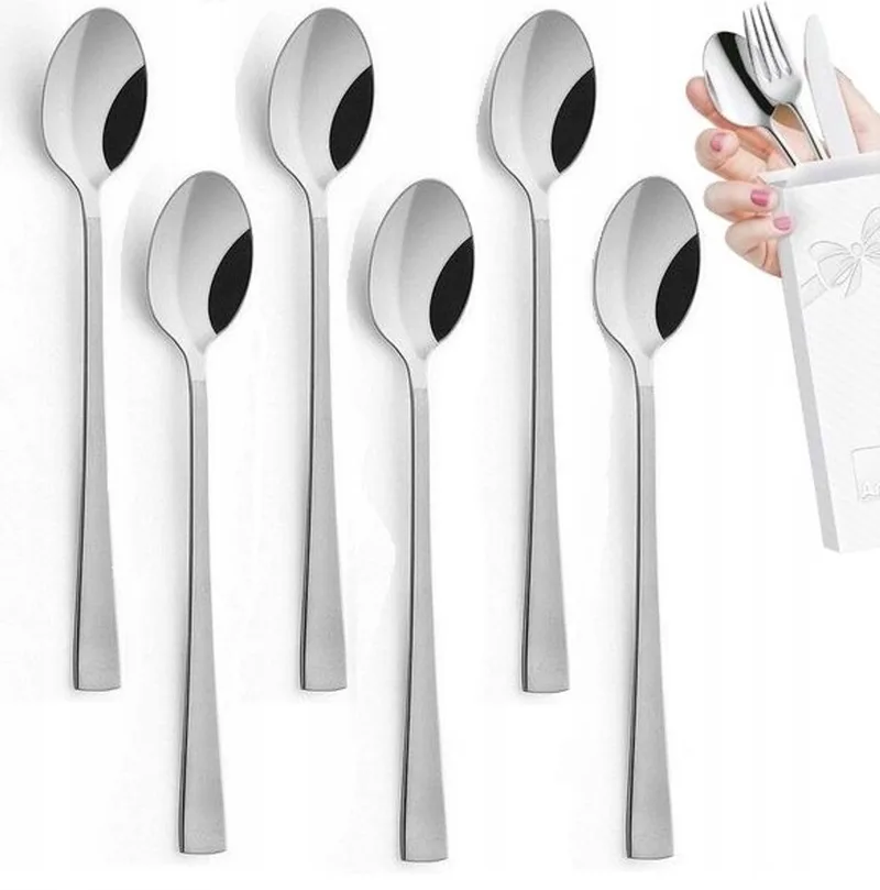 Atlantic Lange Lepels voor Latte, Cocktails & Desserts (6 stuks) by Amefa in Silver – product photo