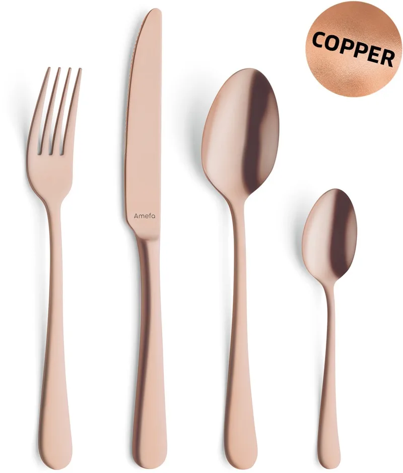 Austin 24 delige bestekset - 6 persoons- PVD Mat-18/0 Chroomstaal – Cadeauverpakking by Amefa in Copper – product photo