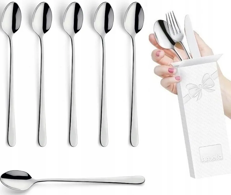 Austin Lange Lepels 6 Stuks - Elegant Dessert & Latte Lepels by Amefa in Silver – product photo