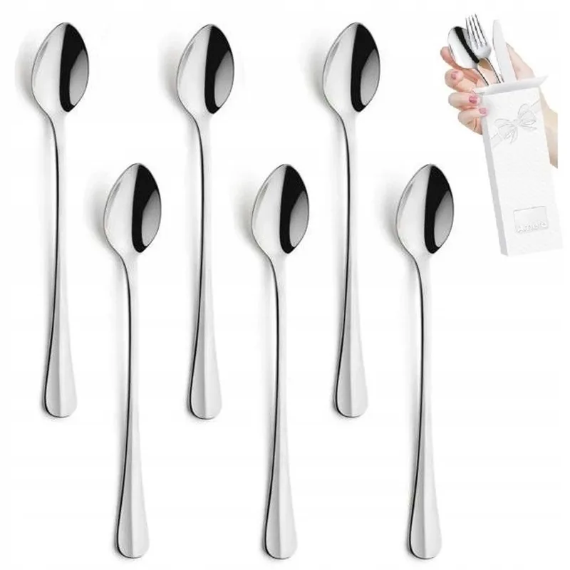 Baguette Lange Lepels 6 Stuks - 18,8 cm RVS 18/10 de Amefa en Argent – photo produit