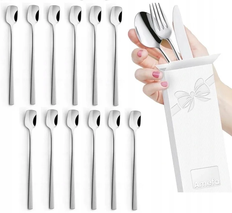 Bliss Lange Lepels (12 stuks) - Roestvrij Staal, Nikkelvrij by Amefa in Silver – product photo