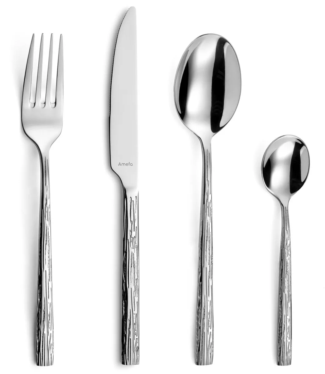 Calligraphy 24-delige Bestekset – 6 Personen – Zilver – 18/0 Chroomstaal – Cadeauverpakking van Amefa in Zilver – productfoto