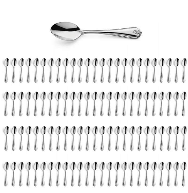 Duke Theelepels 100 Stuks RVS 18/10 Retro Stijl by Amefa in Silver – product photo