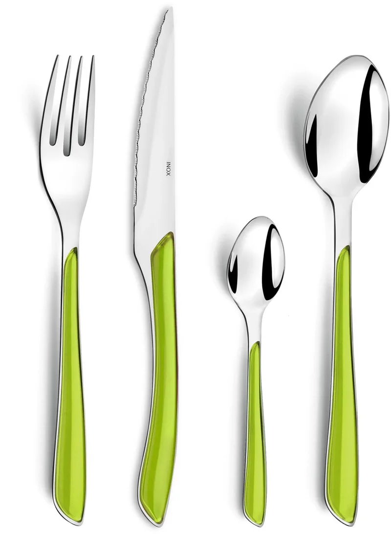 Eclat 16-delige Bestekset – 4 Personen – Hoogglans – 18/0 Chroomstaal – Cadeauverpakking van Amefa in Groen – productfoto