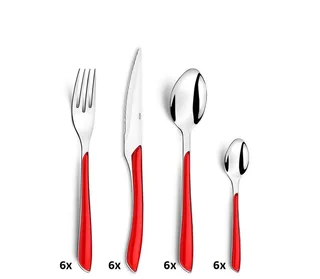 Eclat 24-delige Bestekset – 6 Personen – Hoogglans – 18/0 Chroomstaal – Cadeauverpakking von Amefa in Rot – Produktfoto 3 von 5