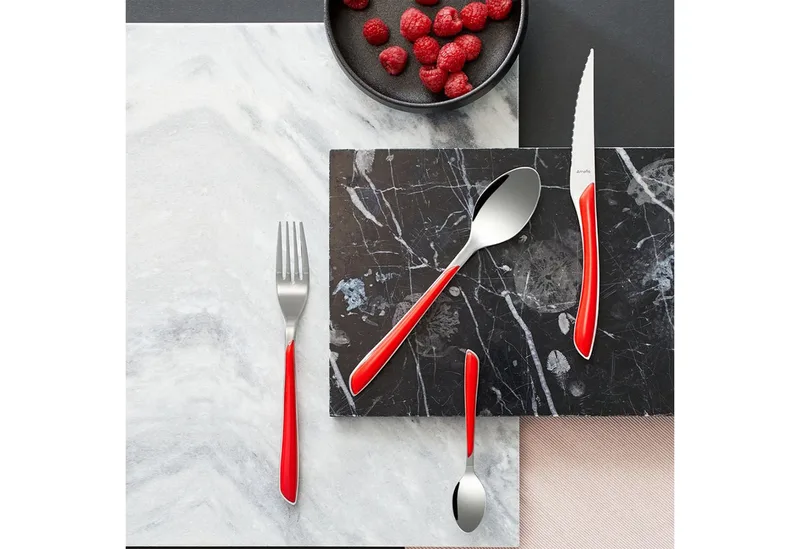 Eclat 24-delige Bestekset – 6 Personen – Hoogglans – 18/0 Chroomstaal – Cadeauverpakking von Amefa in Rot – Produktfoto 5 von 5