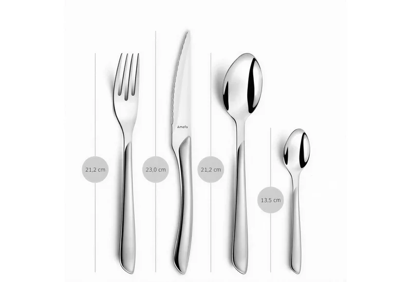Eclat 24-delige Bestekset – 6 Personen – Hoogglans – 18/0 Chroomstaal – Cadeauverpakking von Amefa in Rot – Produktfoto 4 von 5