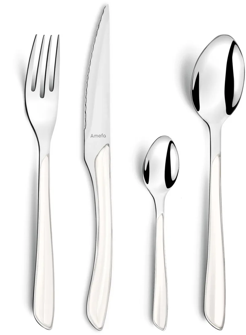 Eclat Wit 16-delige Bestekset – 4 Personen – Hoogglans – 18/0 Chroomstaal – Cadeauverpakking by Amefa in Silver – product photo