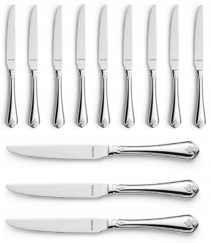 Helma 6 RVS taartvorkjes met golfpatroon - Elegant dessert bestek de Amefa en Argent – photo produit