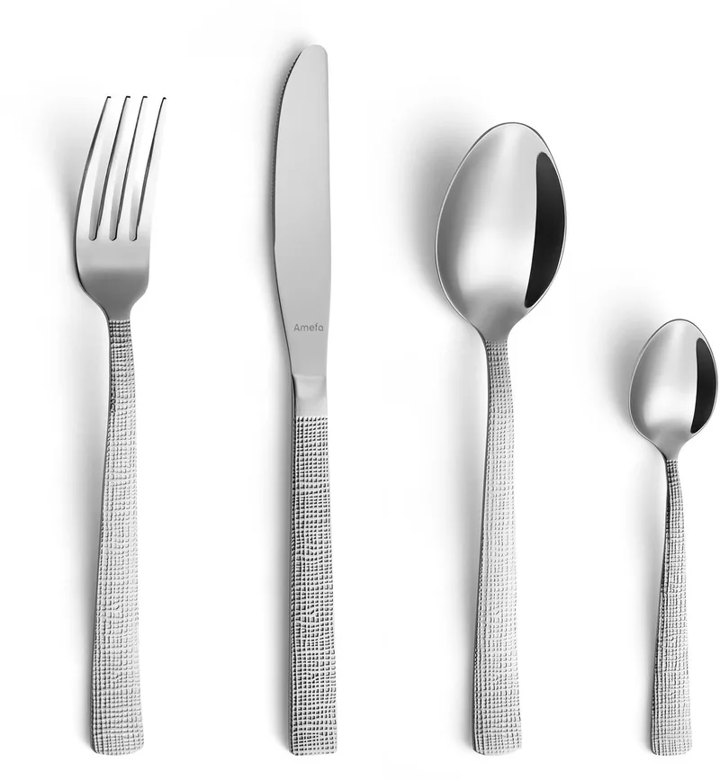 Linen 24-delige Bestekset – 6 Personen – Zilver – 18/0 Chroomstaal – Cadeauverpakking från Amefa i Silver – produktbild