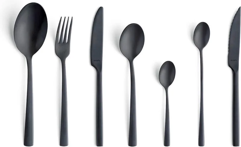 Manille 42 delige All You Need bestekset - 6 personen - PVD Mat- 18/0 Chroomstaal – Cadeauverpakking fra Amefa i Sort – produktbillede