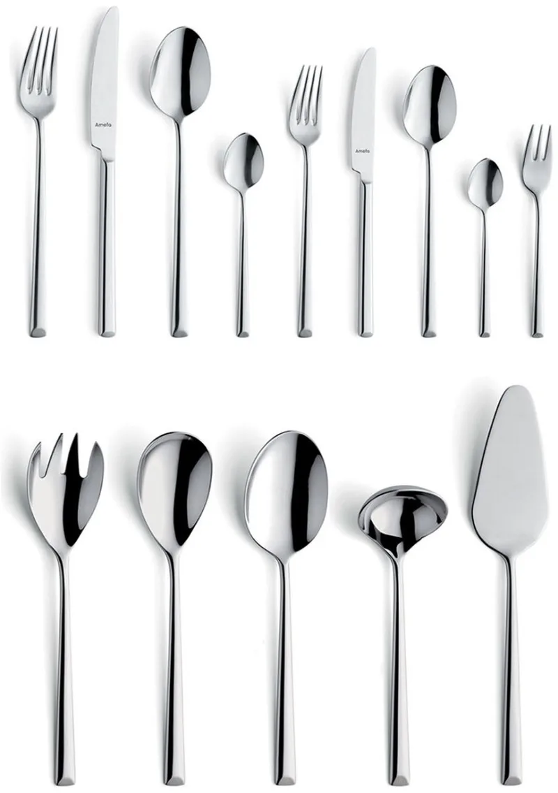 Metropole - 6 persoons - 60-delige Bestekset - Voor 6 personen - Zilver-Luxe geschenkdoos- Hoogwaardig 18/10 chroomnikkelstaal de Amefa en Argent – photo produit