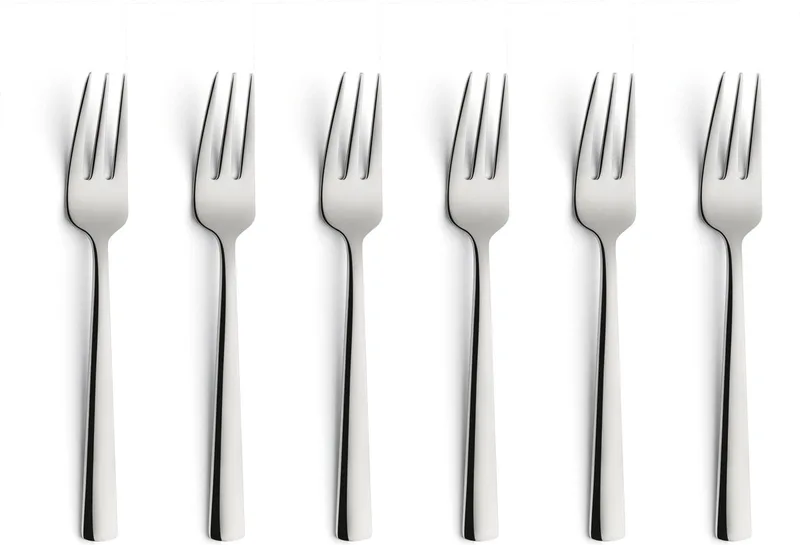 Moderno-6 taartvorkjes in cadeauverpakking by Amefa in Silver – product photo