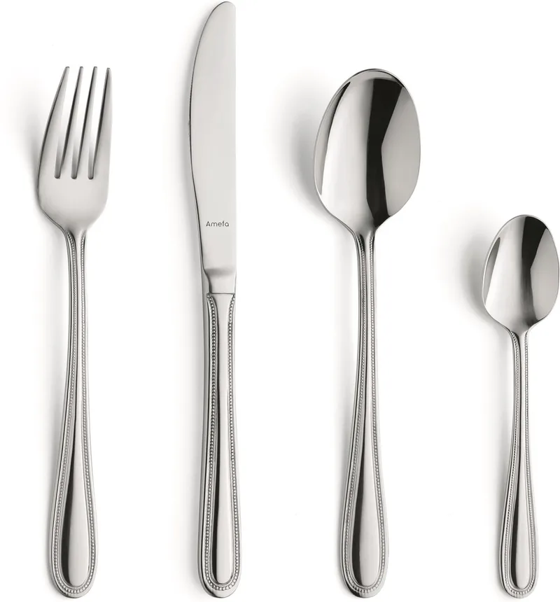 Pearl 24-delige Bestekset – 6 Personen – 18/0 Chroomstaal – Cadeauverpakking von Amefa in Silber – Produktfoto