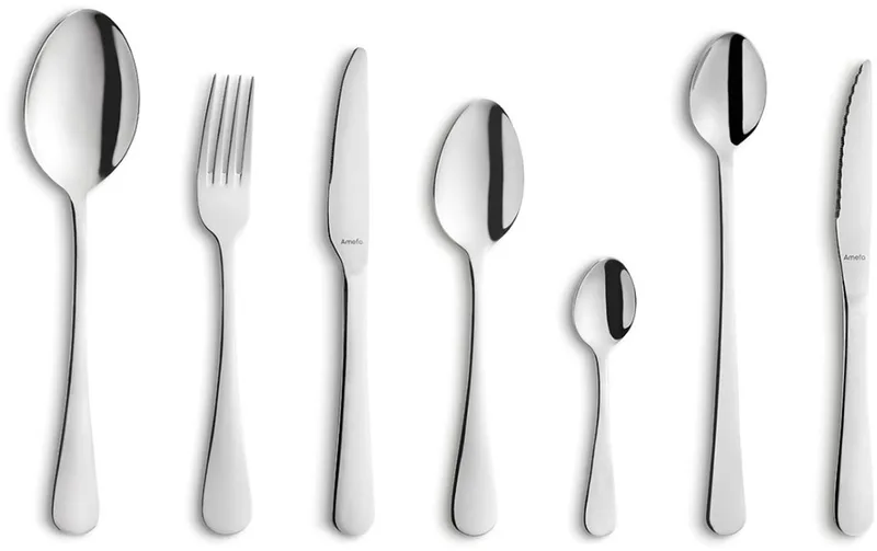 Rome - 42 delige All You Need bestekset - 6 personen- Zilver- 18/0 Chroomstaal – Cadeauverpakking van Amefa in Zilver – productfoto