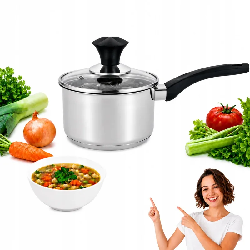 Sahara RVS steelpan met deksel, 14 cm, 1.2L, Inductie de Amefa en Argent – photo produit