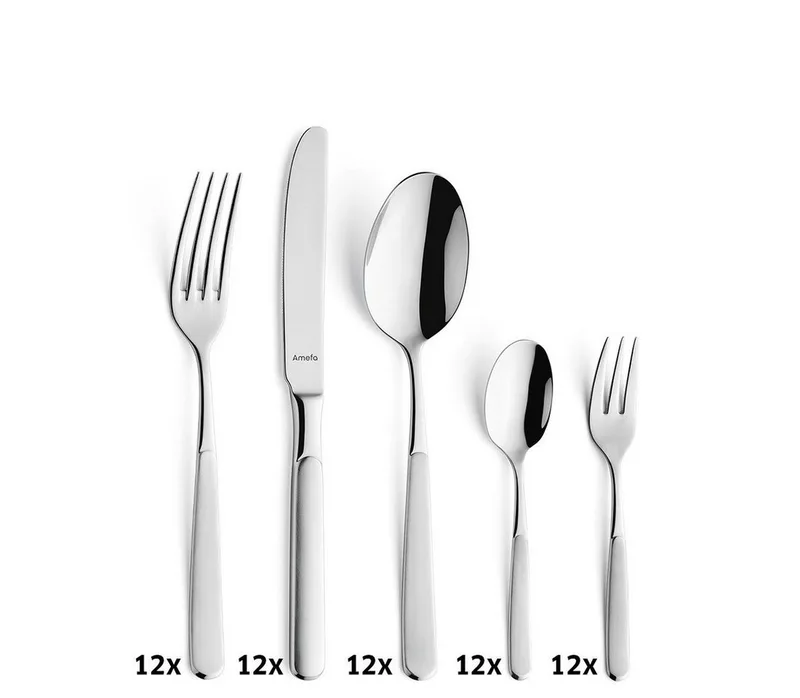SATINA - Bestekset - 60-delig - 6 Personen - mat von Amefa in Silber – Produktfoto 4 von 5