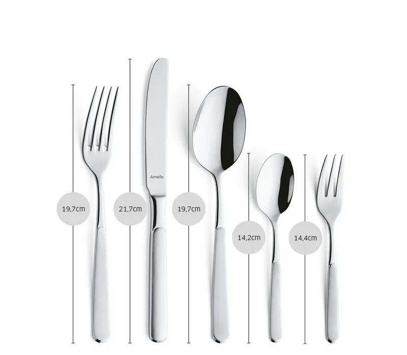 SATINA - Bestekset - 60-delig - 6 Personen - mat von Amefa in Silber – Produktfoto 5 von 5