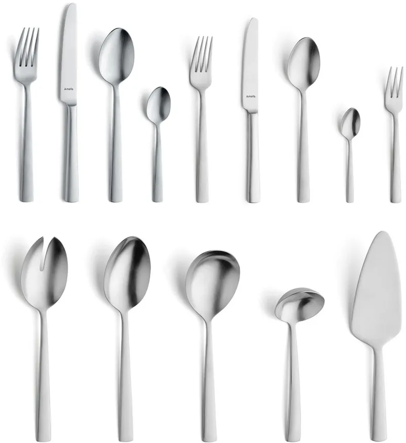 Ventura - 6 persoons - 60-delige Bestekset - Voor 6 personen - Matt--Luxe geschenkdoos- Hoogwaardig 18/10 chroomnikkelstaal de Amefa en Argent – photo produit