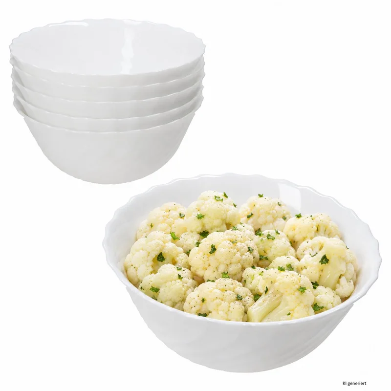 6-delige set saladekom Trianon 18cm ronde kom by Arcoroc in White – product photo