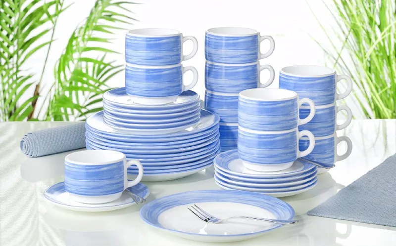 Brush Blauw Plat Bord 23,5cm (set van 6) de Arcoroc en Titel – photo produit