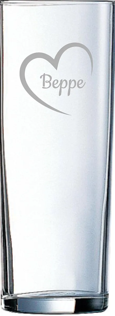 Gegraveerde longdrinkglas 31cl by Arcoroc in Beppe mei hert – product photo