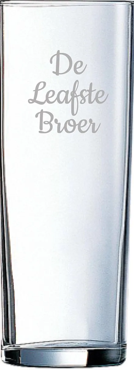 Gegraveerde longdrinkglas 31cl De van Arcoroc in Leafste Broer – productfoto
