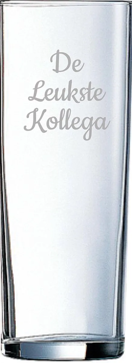Gegraveerde longdrinkglas 31cl De de Arcoroc en Leukste Kollega – photo produit