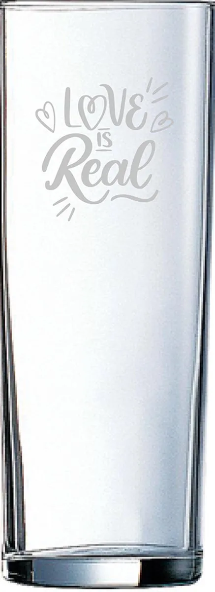 Gegraveerde longdrinkglas 31cl de Arcoroc en Love is real – photo produit