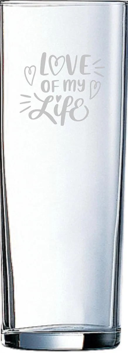 Gegraveerde longdrinkglas 31cl by Arcoroc in Love of my life – product photo
