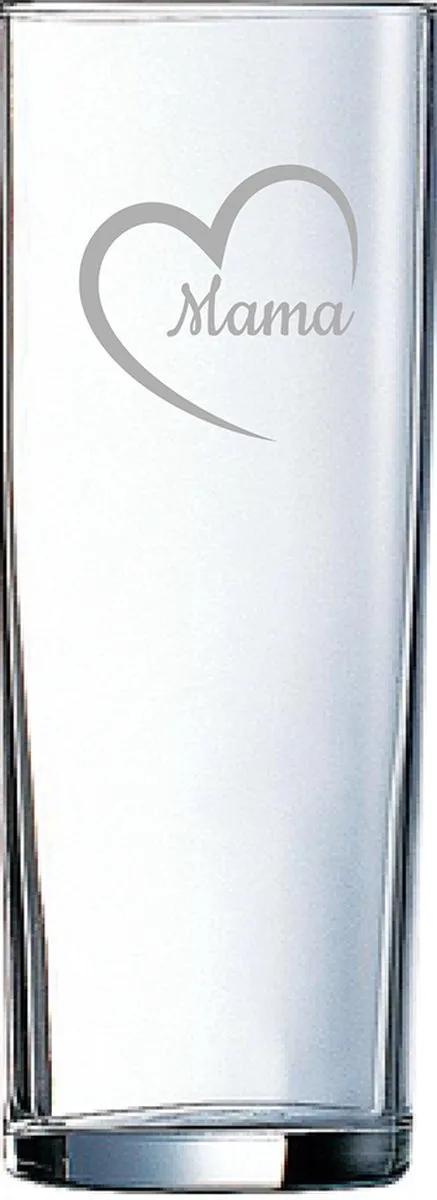 Gegraveerde longdrinkglas 31cl de Arcoroc en Mama met hartje – photo produit