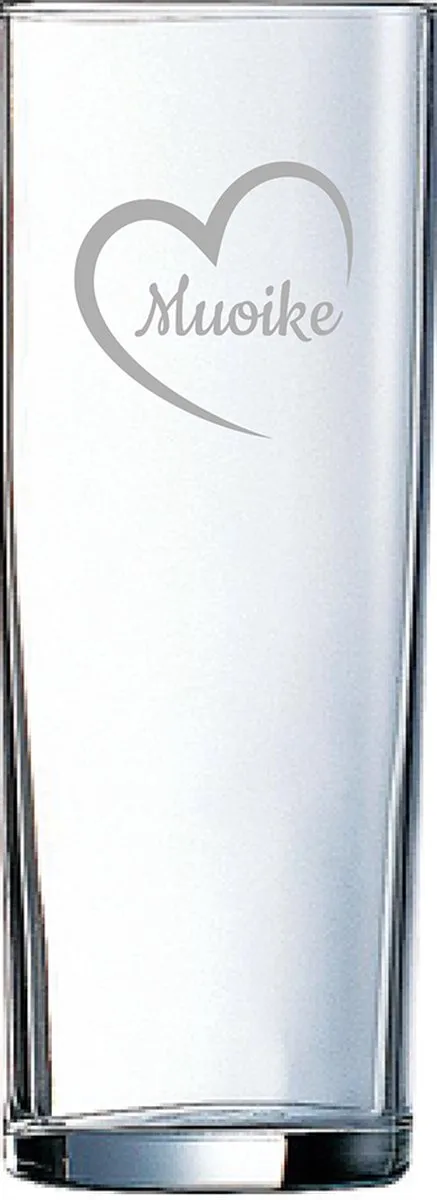 Gegraveerde longdrinkglas 31cl by Arcoroc in Muoike mei hert – product photo