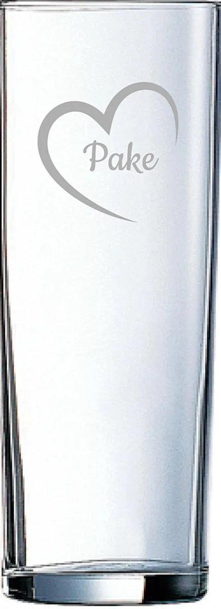 Gegraveerde longdrinkglas 31cl by Arcoroc in Pake mei hert – product photo