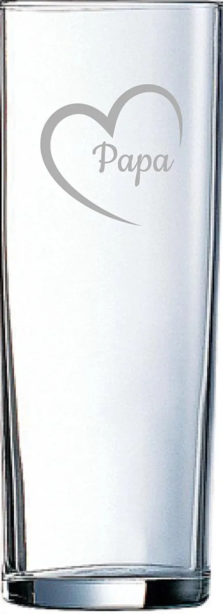 Gegraveerde longdrinkglas 31cl by Arcoroc in Papa met hartje – product photo