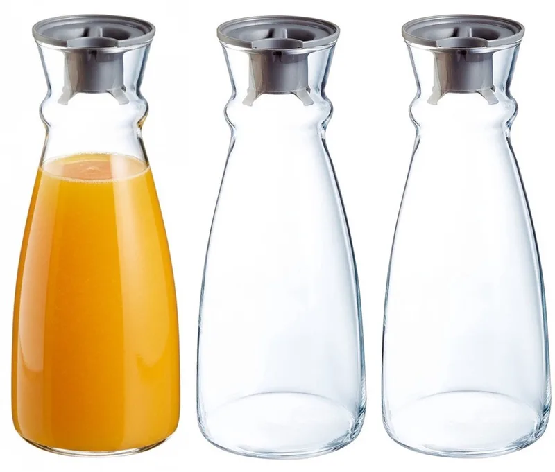 Glazen schenkkan/karaf - Set van 3x stuks - 1 liter - Sapkannen/waterkannen/schenkkannen von Arcoroc in Transparent – Produktfoto