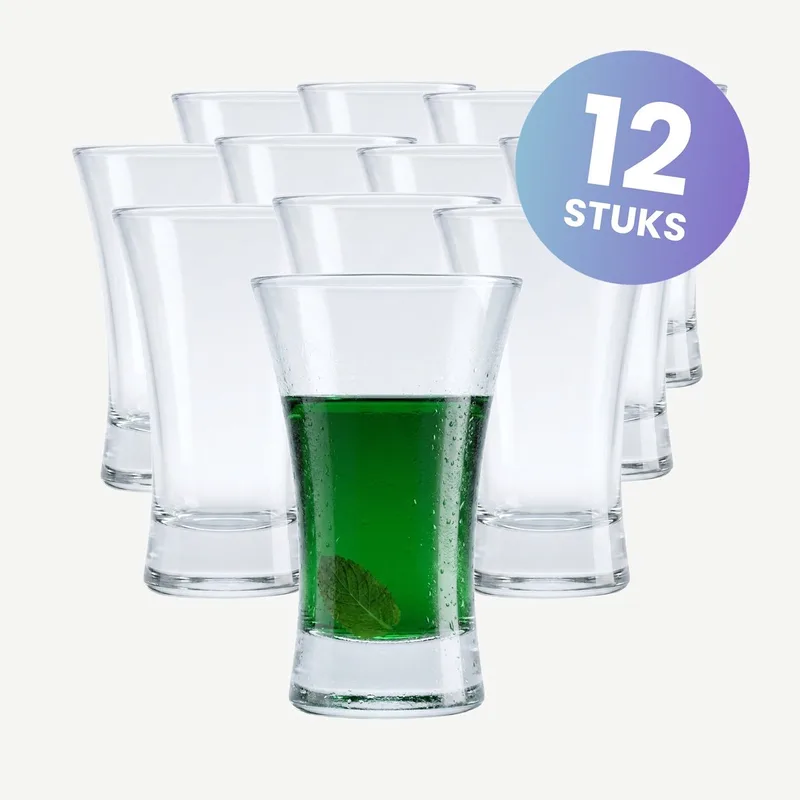 Hot Shot Shotglazen 6,4 cl / 64 ml | Set van 12 Stuks | Geschikt voor Sterke Drank | Glas | Vaatwasserbestendig | Voor Thuis en Horeca by Arcoroc in Transparent – product photo