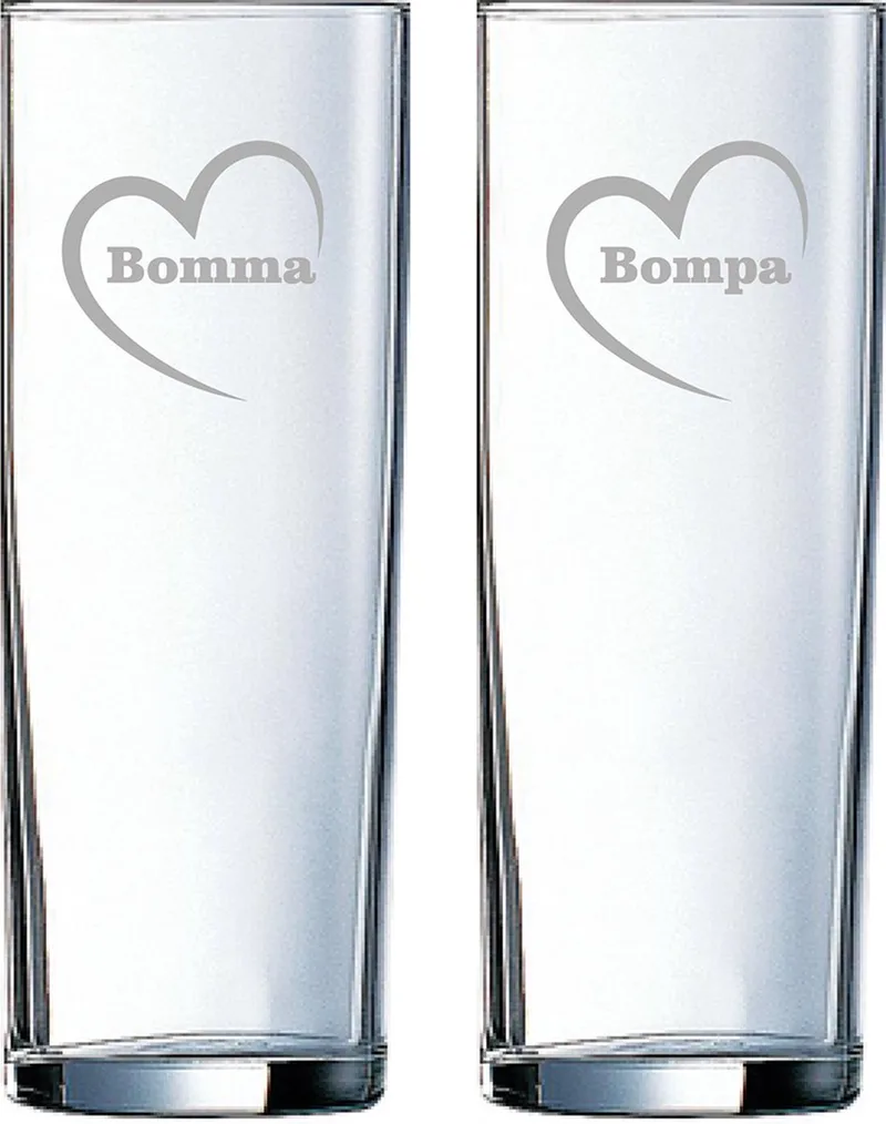 Longdrinkglas gegraveerd - 31cl - Bomma-Bompa-hartje by Arcoroc in Bomma met hartje-Bompa met hartje – product photo