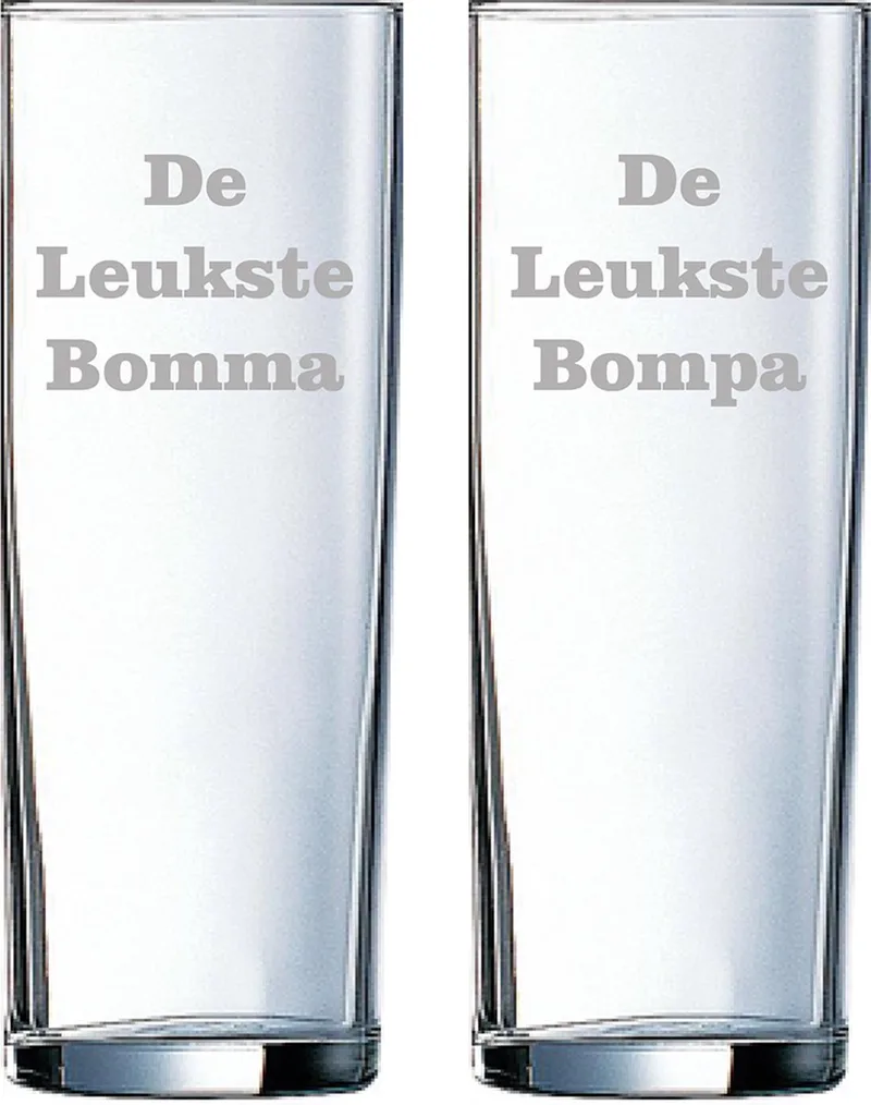 Longdrinkglas gegraveerd - 31cl - De Leukste Bomma-De Leukste Bompa von Arcoroc in Leukste Bomma-Leukste Bompa – Produktfoto