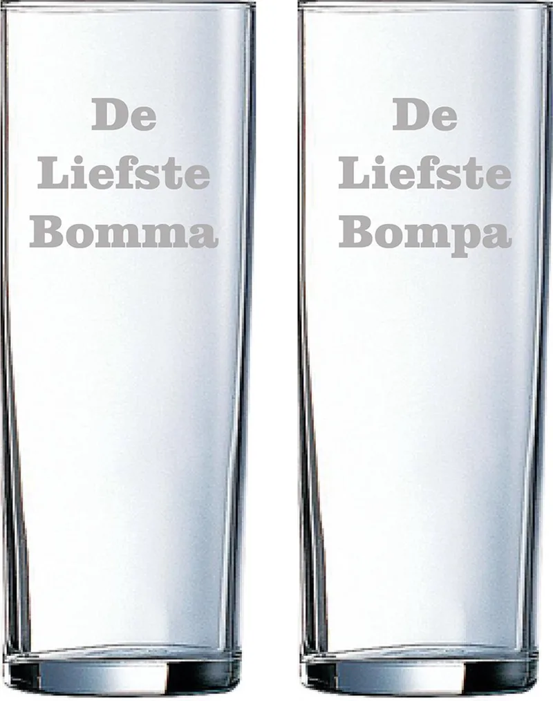 Longdrinkglas gegraveerd - 31cl - De Liefste Bomma-De Liefste Bompa by Arcoroc in Liefste Bomma-Liefste Bompa – product photo