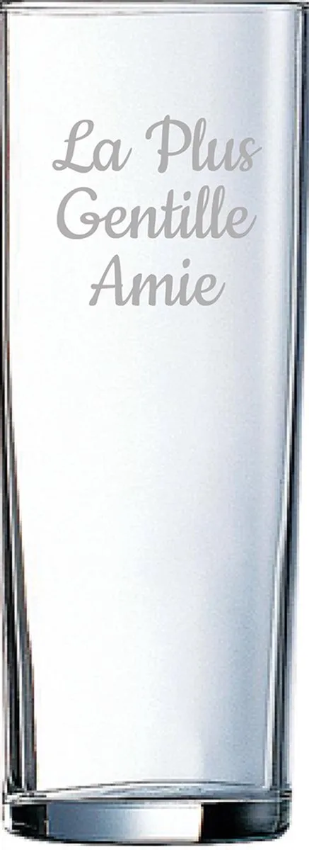 Longdrinkglas gegraveerd - 31cl de Arcoroc en La Plus Gentille Amie – photo produit