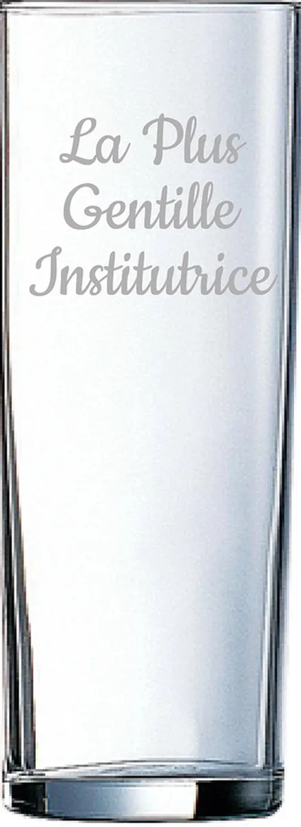 Longdrinkglas gegraveerd - 31cl de Arcoroc en La Plus Gentille Institutrice – photo produit