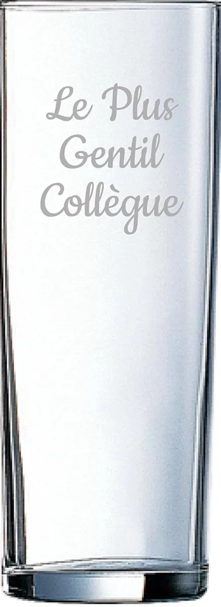 Longdrinkglas gegraveerd - 31cl de Arcoroc en Le Plus Gentil Collègue – photo produit