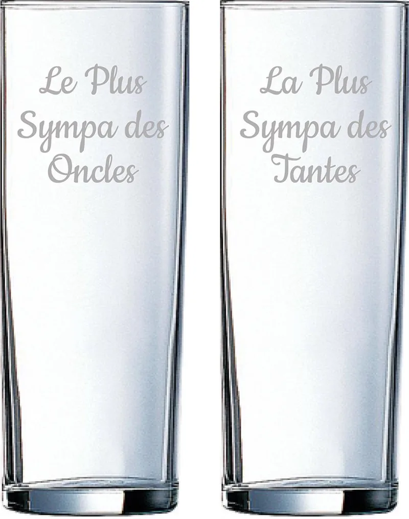 Longdrinkglas gegraveerd - 31cl - Le Plus Sympa des Oncles & La Plus Sympa des Tantes fra Arcoroc i Le Plus Sympa des Oncles & La Plus Sympa des Tantes – produktbillede
