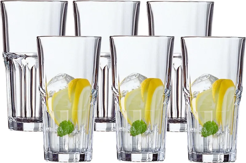 Longdrinkglazen Granity - 6x stuks - 310 ml - Water/sap/koffie/thee glazen - glas de Arcoroc en Transparent – photo produit