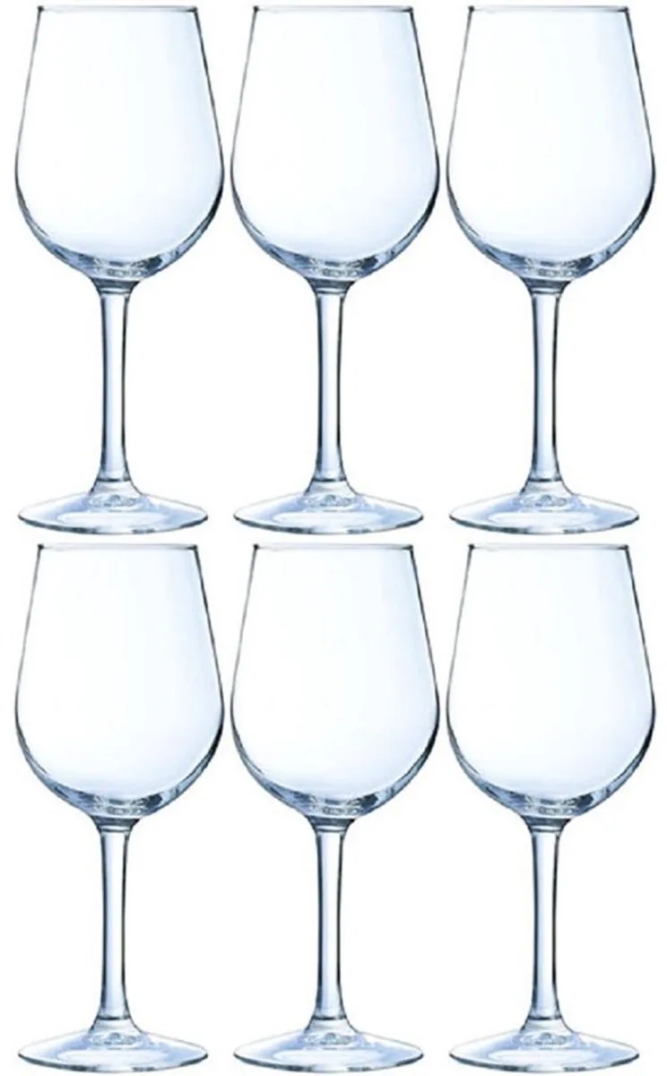 Luxe wijnglazen - voor rode wijn - 370 ml - 6x stuks - Rode wijn glazen - glas de Arcoroc en Transparent – photo produit